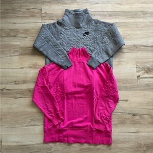 SMALL SWEATER BUNDLE Nike Heather Gray Hoodie & Hyba Pink Athleisure Top